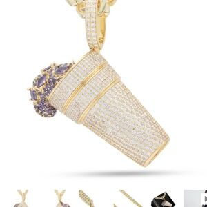 Luxurious Gold and Purple Cone Pendant